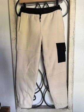 Athletic Works | Boys Fleece Pants | Black and Cream | Large 10/12